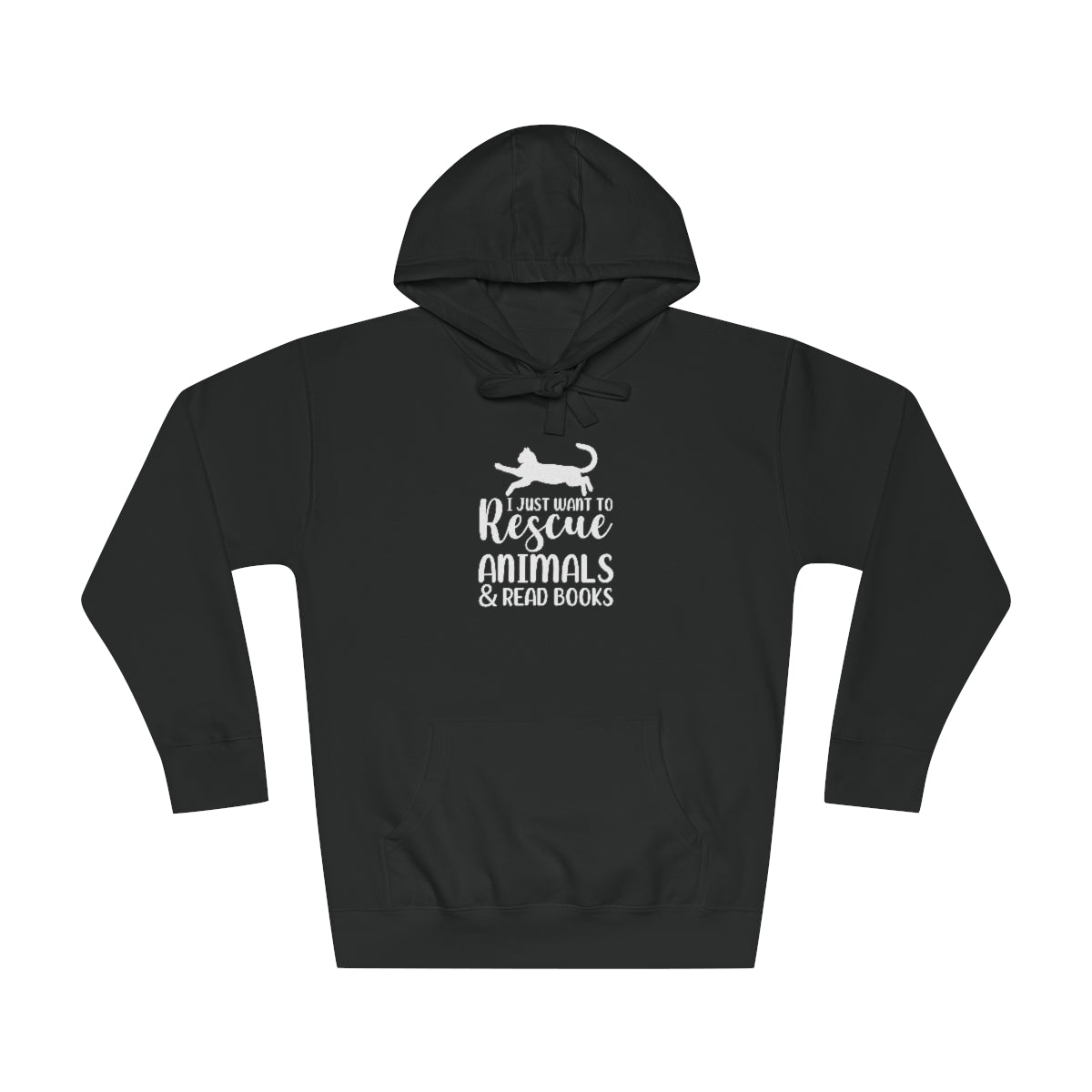 I Just Want to Rescue Animals and Read Books Unisex Premium Fleece Hoodie