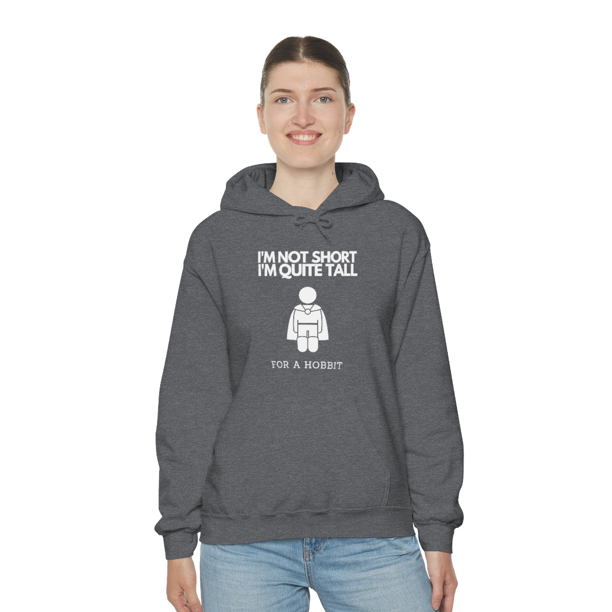 I'm Not Short I'm Quite Tall For a Hobbit Funny Unisex Heavy Blend™ Hoodie