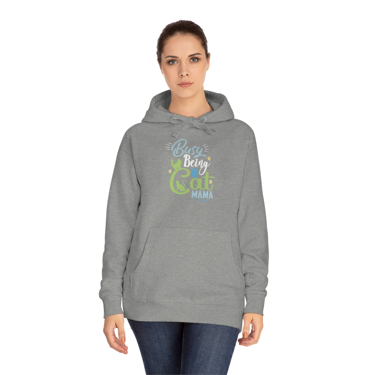 Busy Being a Cat Mama Cat Lovers Premium Unisex Fleece Hoodie