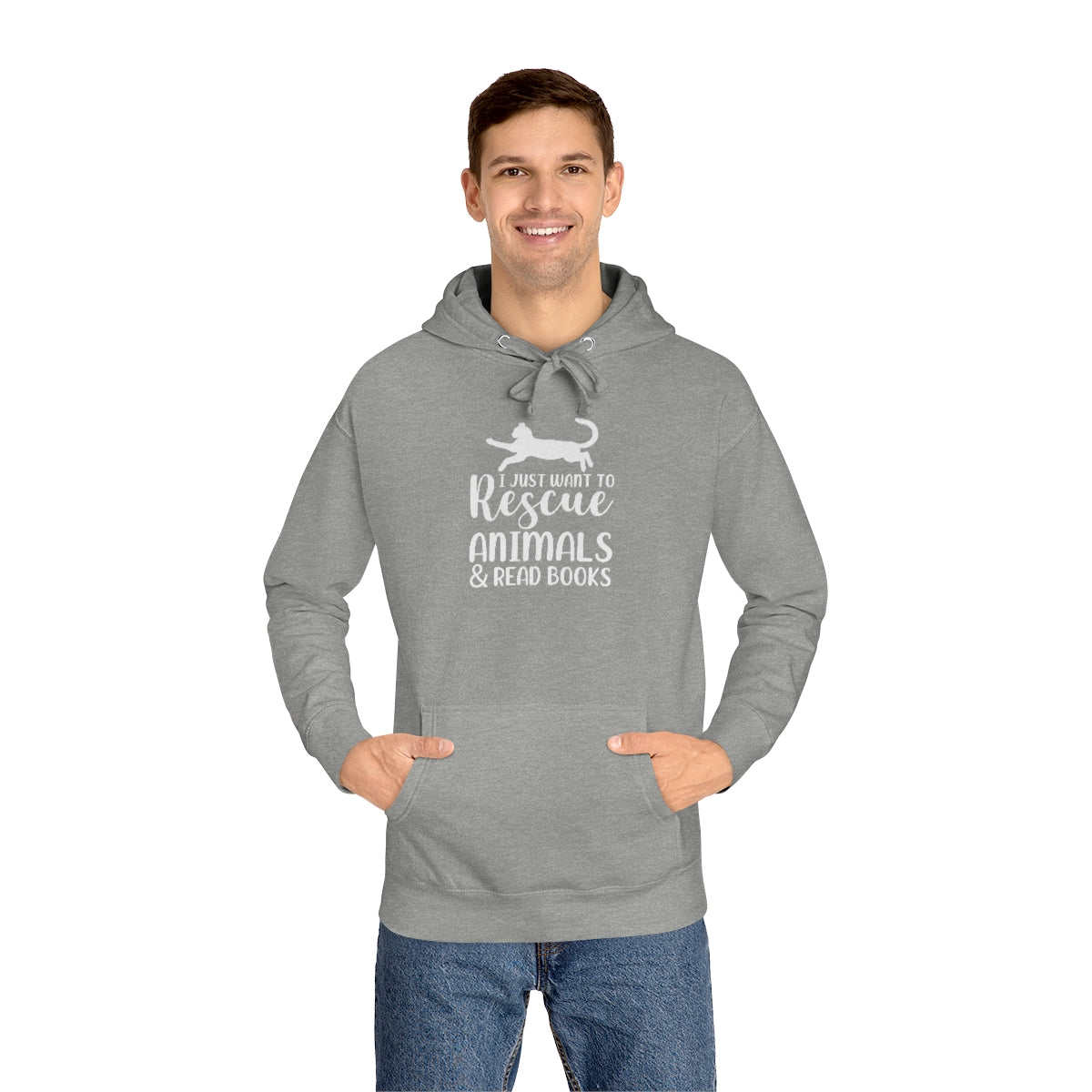 I Just Want to Rescue Animals and Read Books Unisex Premium Fleece Hoodie