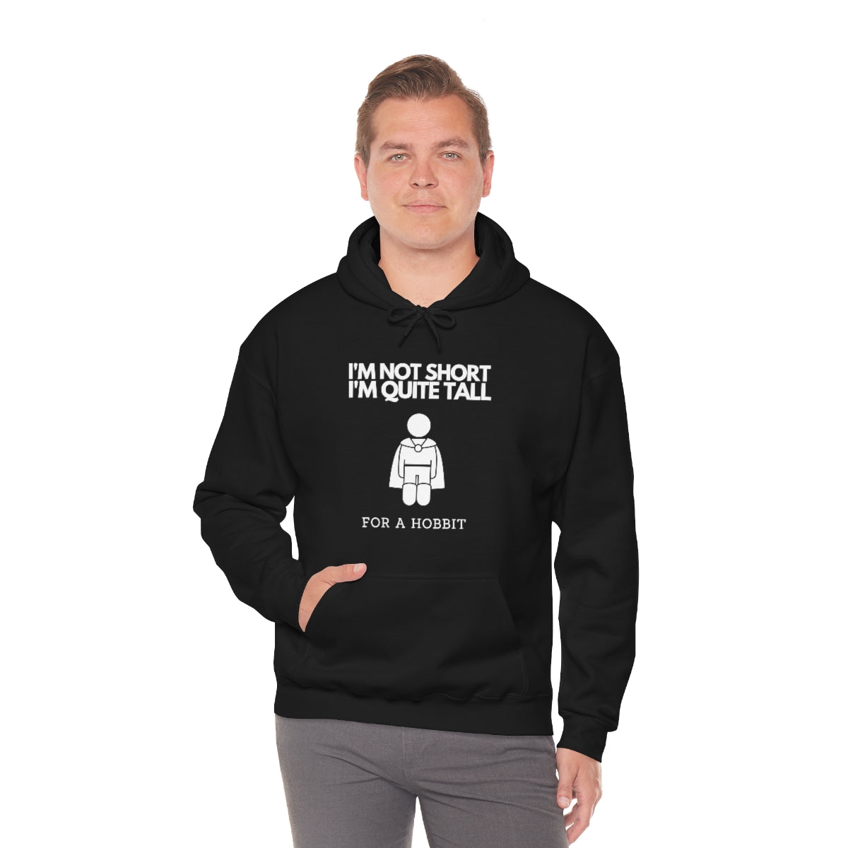I'm Not Short I'm Quite Tall For a Hobbit Funny Unisex Heavy Blend™ Hoodie