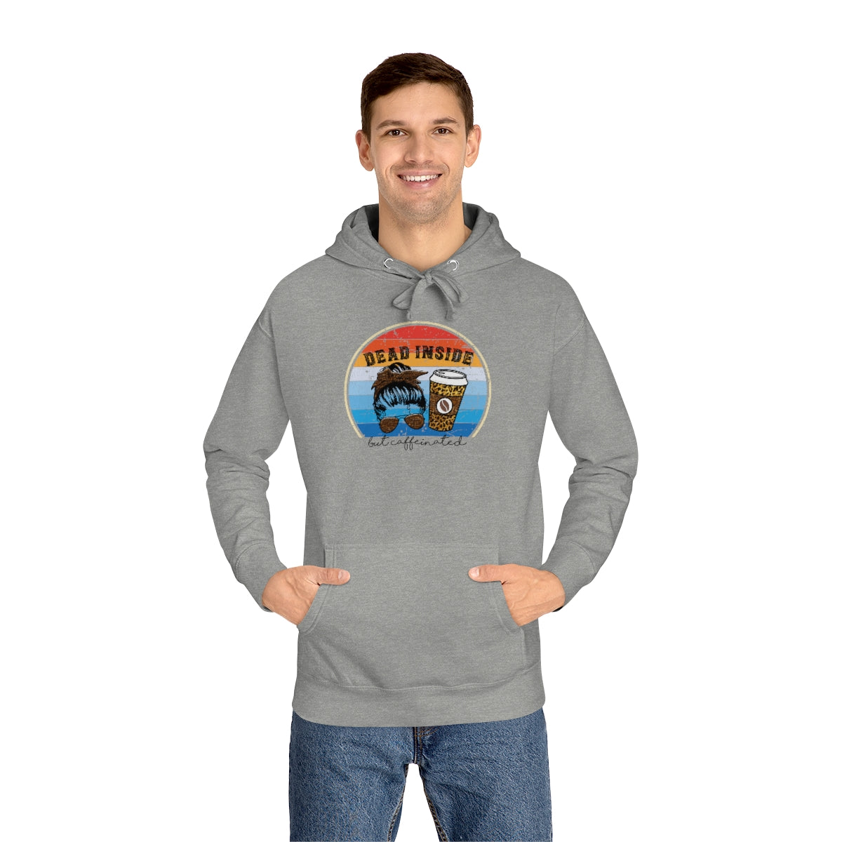Dead Inside but Caffeinated Funny Premium Unisex Fleece Hoodie