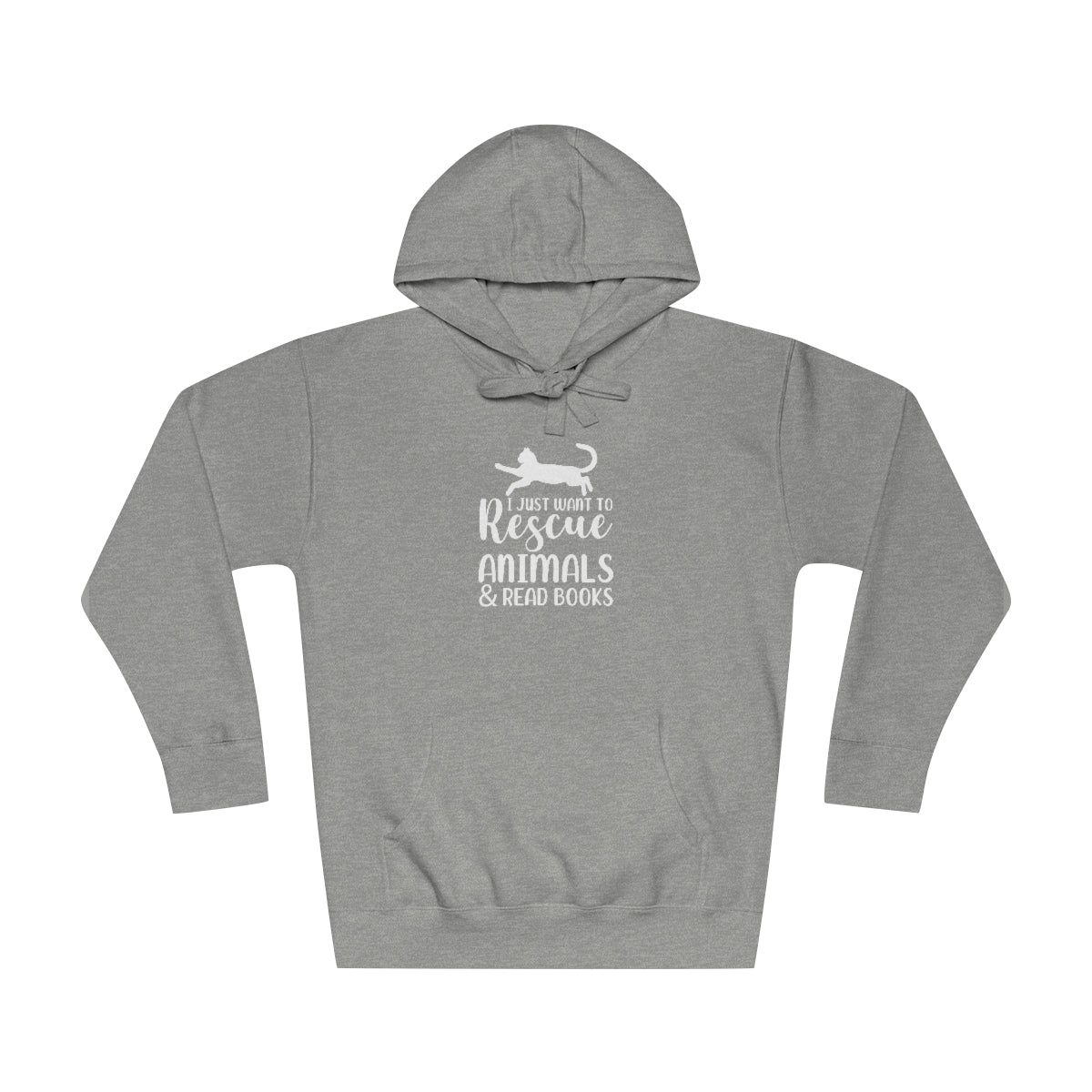 I Just Want to Rescue Animals and Read Books Unisex Premium Fleece Hoodie