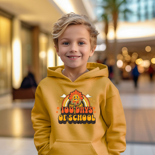 100 Days of School Kids Shirt, Rainbow 100th Day of School Unisex Hoodie for Kids, Youth School Hoodie, School Gift