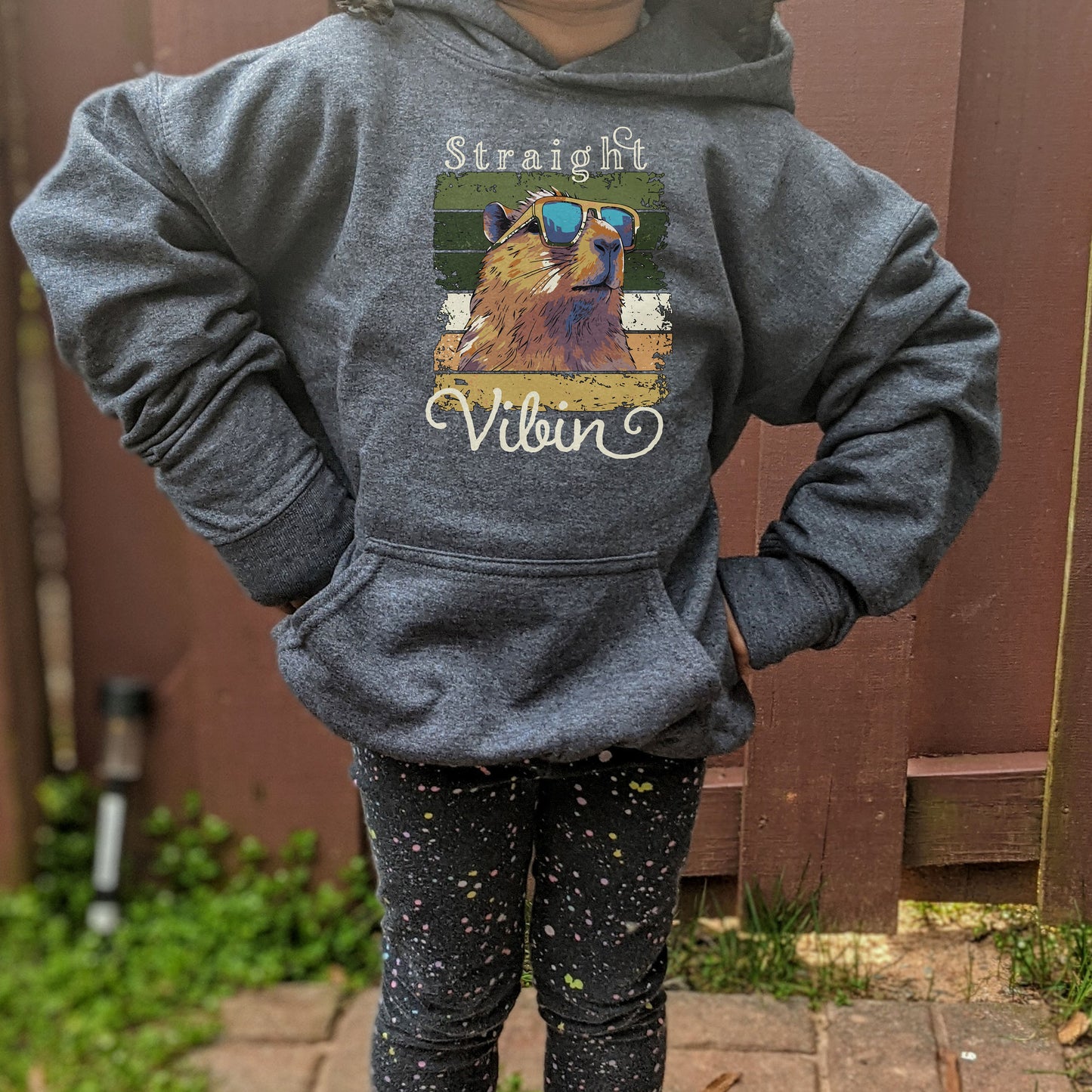 Funny Capybara Hoodie for Kids, Capybara Youth Hoodie Gift for Kids, Straight Vibin' Capybara