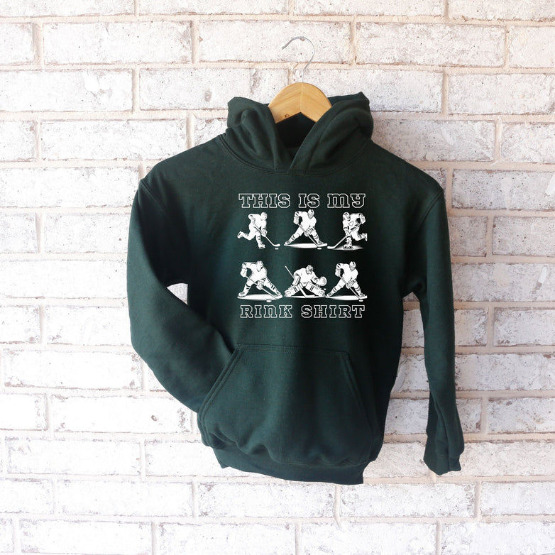 Personalized Hockey Kids Hoodie, Hockey Player Gift, Youth Hoodie for Hockey Lover, This is my Rink Shirt Sweater, Words on Back Hoodie