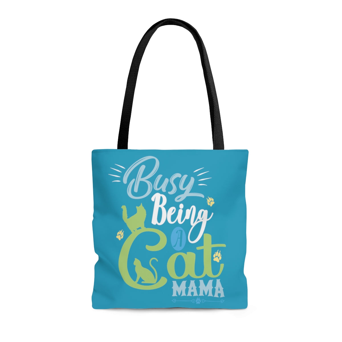 Busy Being a Cat Mama AOP Tote Bag