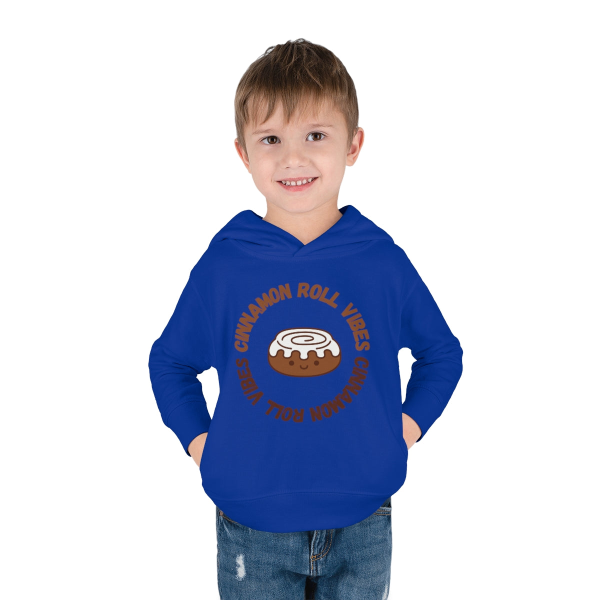 Cinnamon Roll Vibes Cute Toddler Pullover Fleece Hoodie