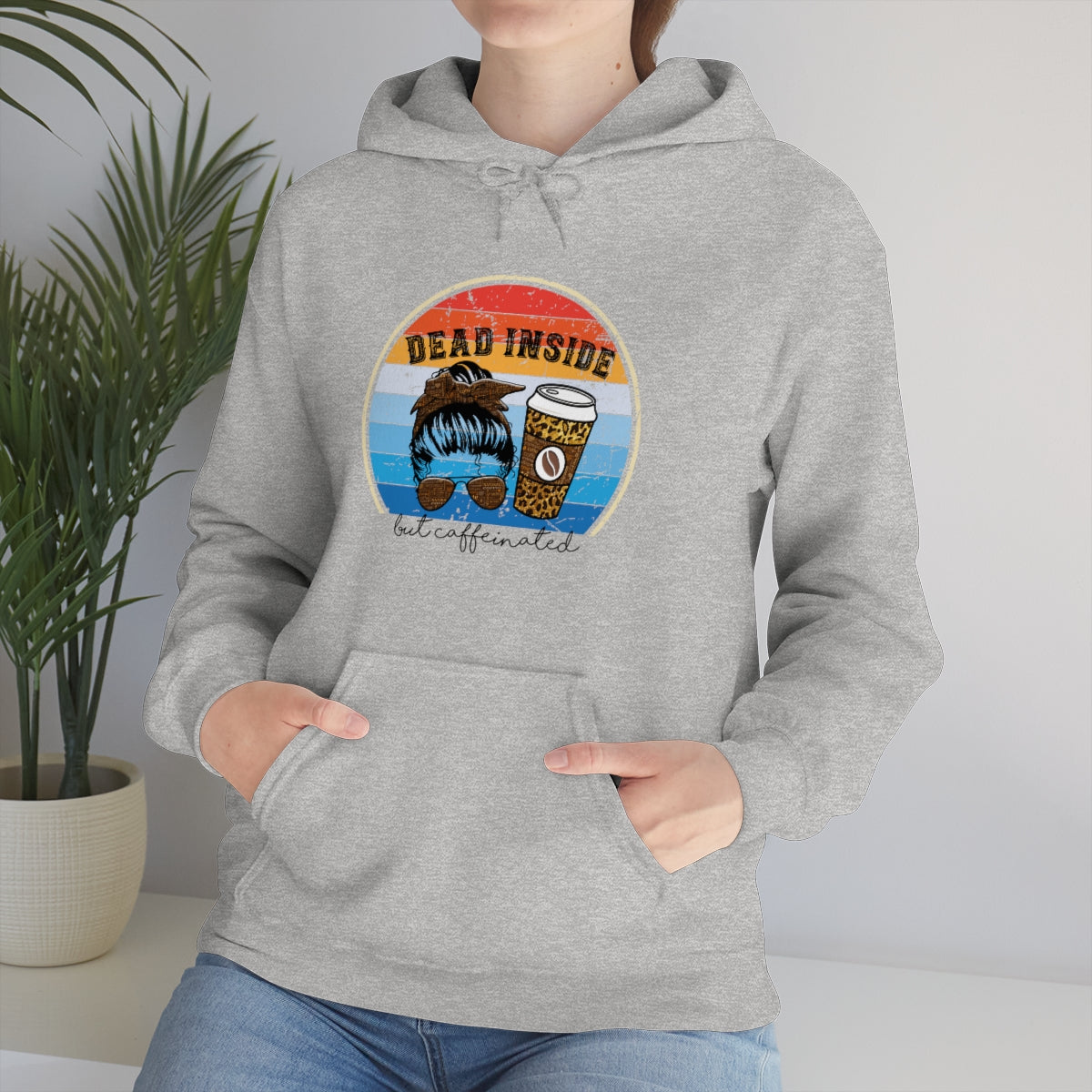 Dead Inside but Caffeinated Funny Unisex Heavy Blend™ Hoodie