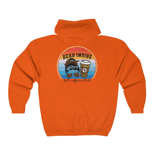 Dead Inside but Caffeinated Funny Unisex Heavy Blend™ Full Zip Hoodie