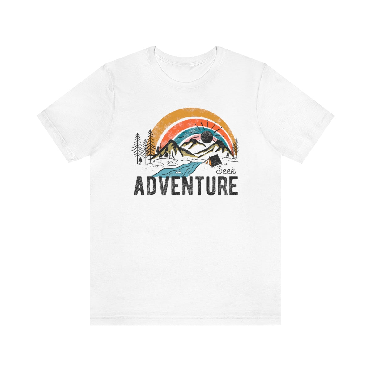 Seek Adventure Hiking Camping Lovers Unisex Jersey Short Sleeve T-Shirt