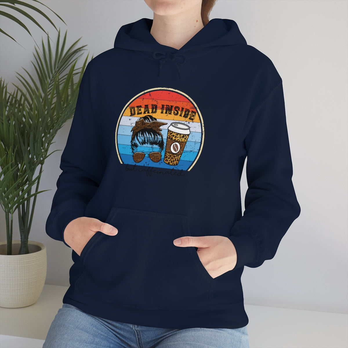 Dead Inside but Caffeinated Funny Unisex Heavy Blend™ Hoodie