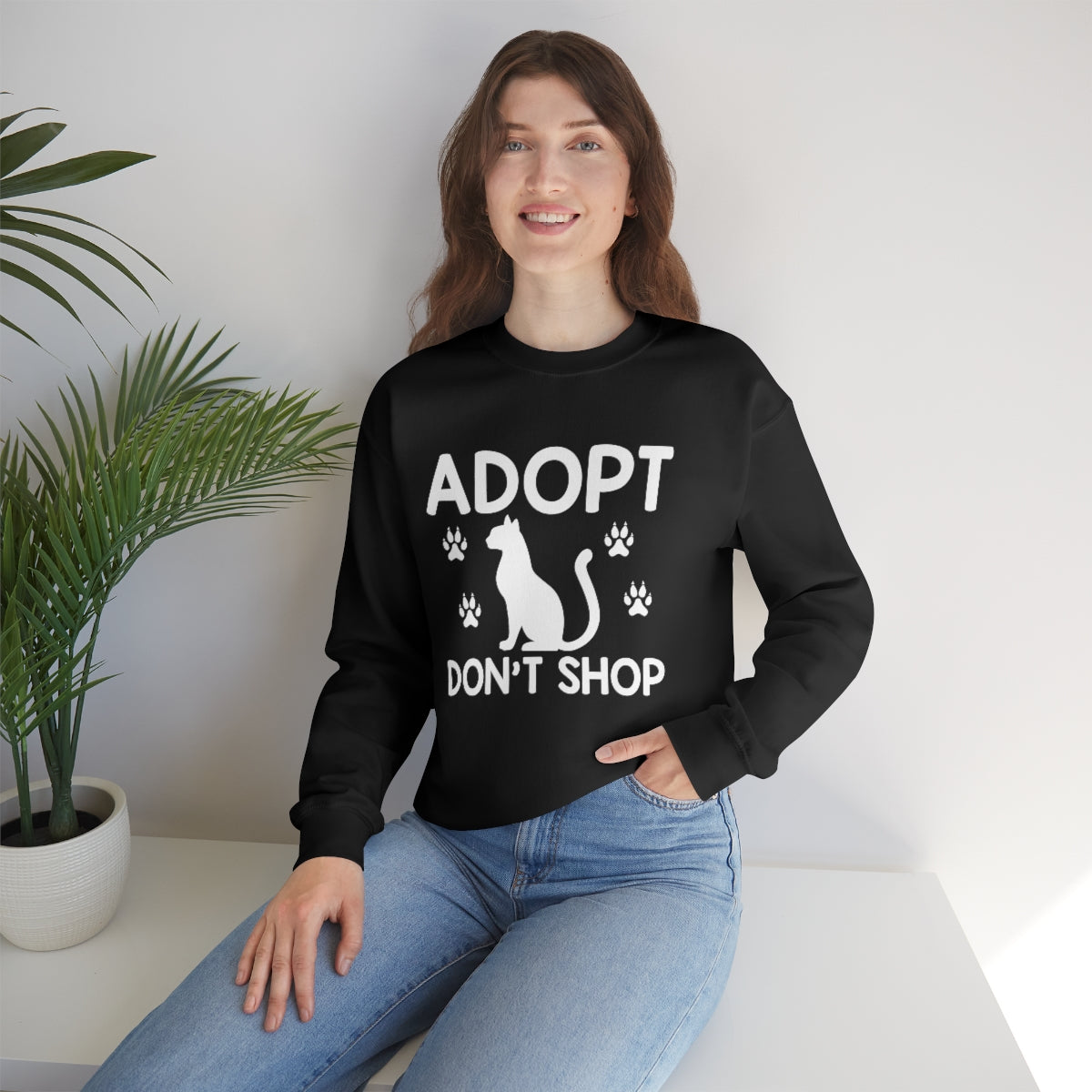 Adopt Don't Shop Animal Rescue Advocate Unisex Crew Sweatshirt