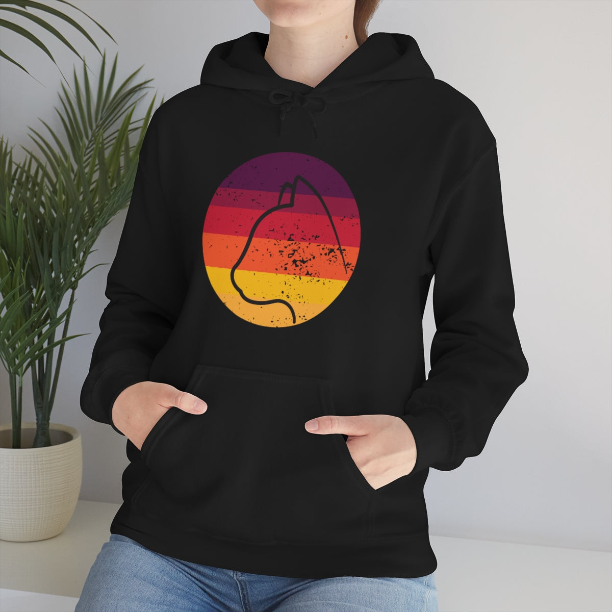 Vintage Sunset Cat Lovers Unisex Heavy Blend™ Hoodie