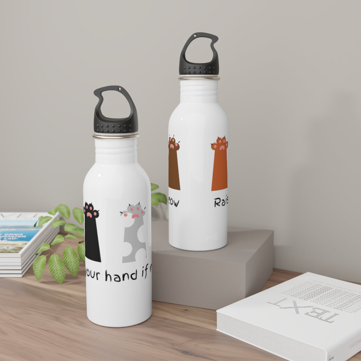 Raise Your Hand if Meow Stainless Steel Water Bottle