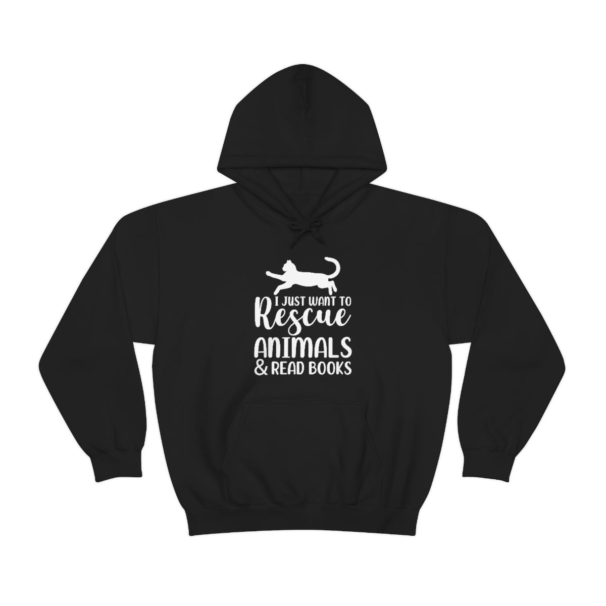 I Just Want to Rescue Animals and Read Books Unisex Heavy Blend™ Hoodie