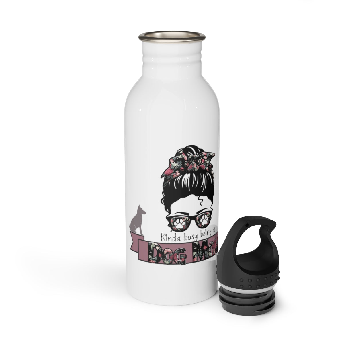 Kinda Busy Being a Dog Mom Dog Lovers Stainless Steel Water Bottle