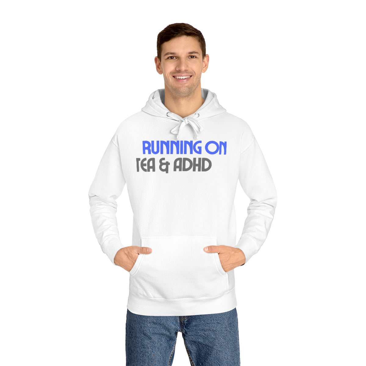 Running on Tea & ADHD Funny Neurodiversity Awareness Unisex Premium Fleece Hoodie