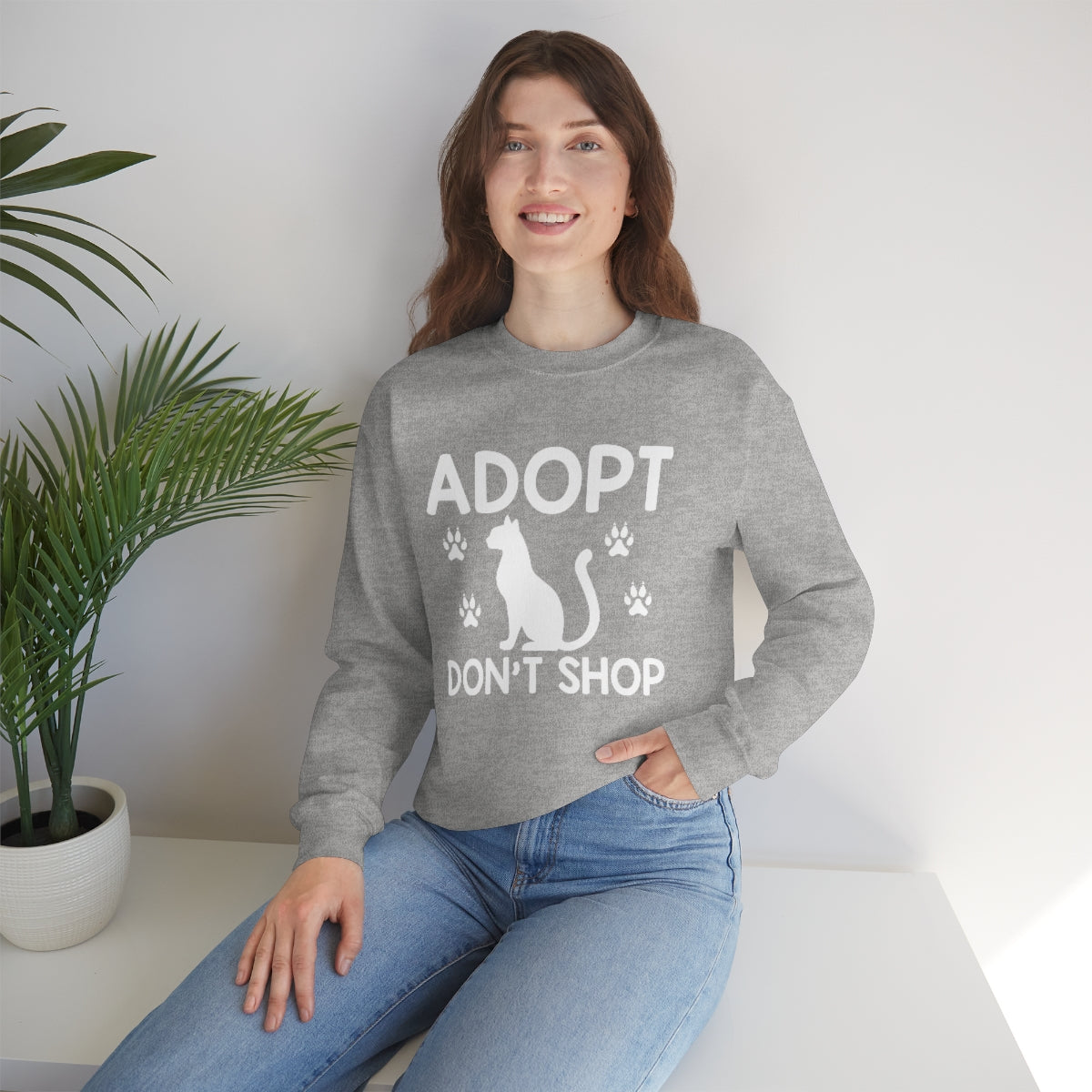 Adopt Don't Shop Animal Rescue Advocate Unisex Crew Sweatshirt