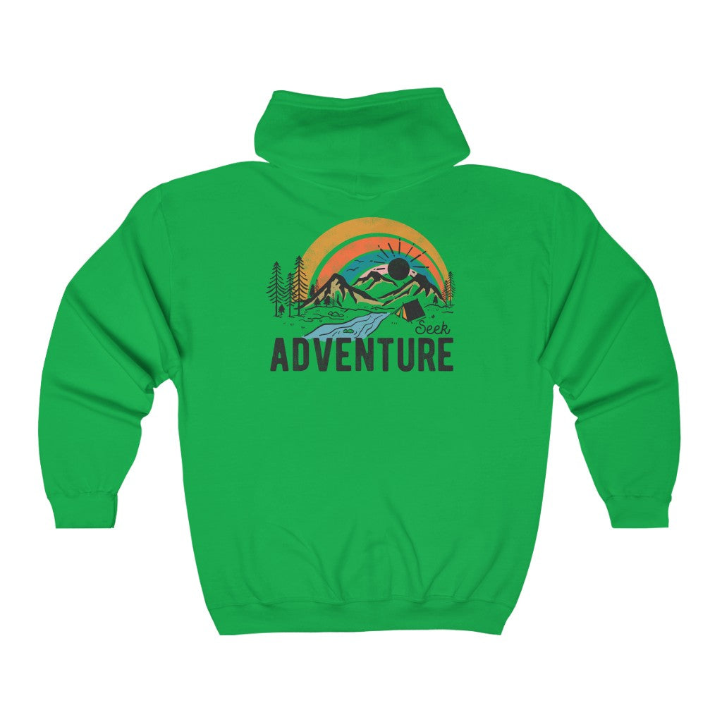 Seek Adventure Hiking Camping Lovers Unisex Heavy Blend™ Full Zip Hoodie