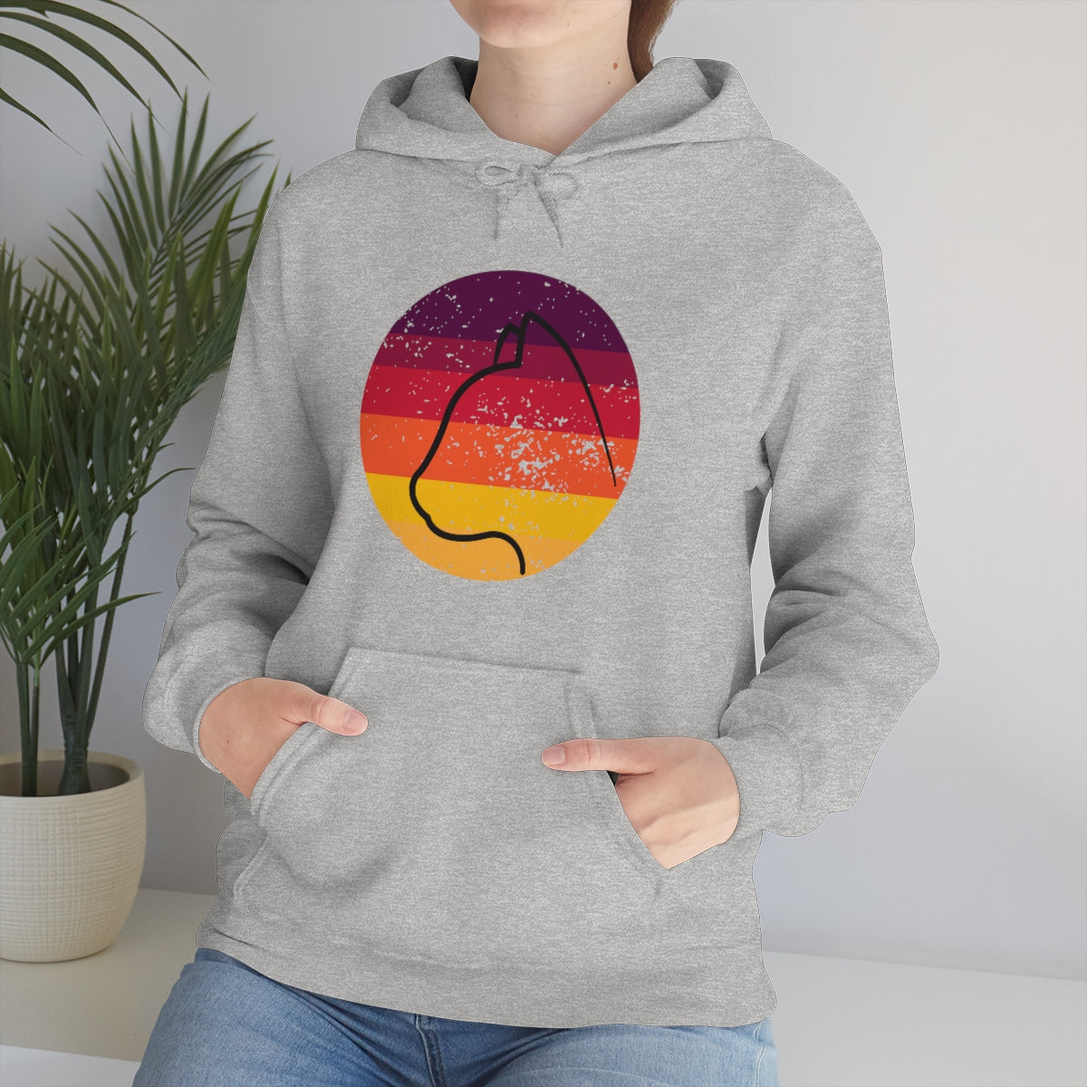 Vintage Sunset Cat Lovers Unisex Heavy Blend™ Hoodie