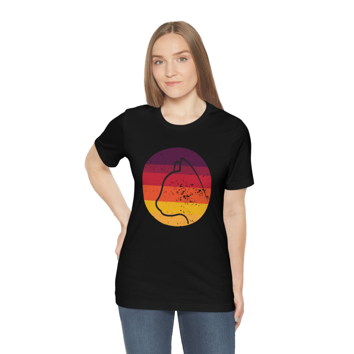 Vintage Sunset Cat Lovers Unisex Jersey Short Sleeve T-Shirt