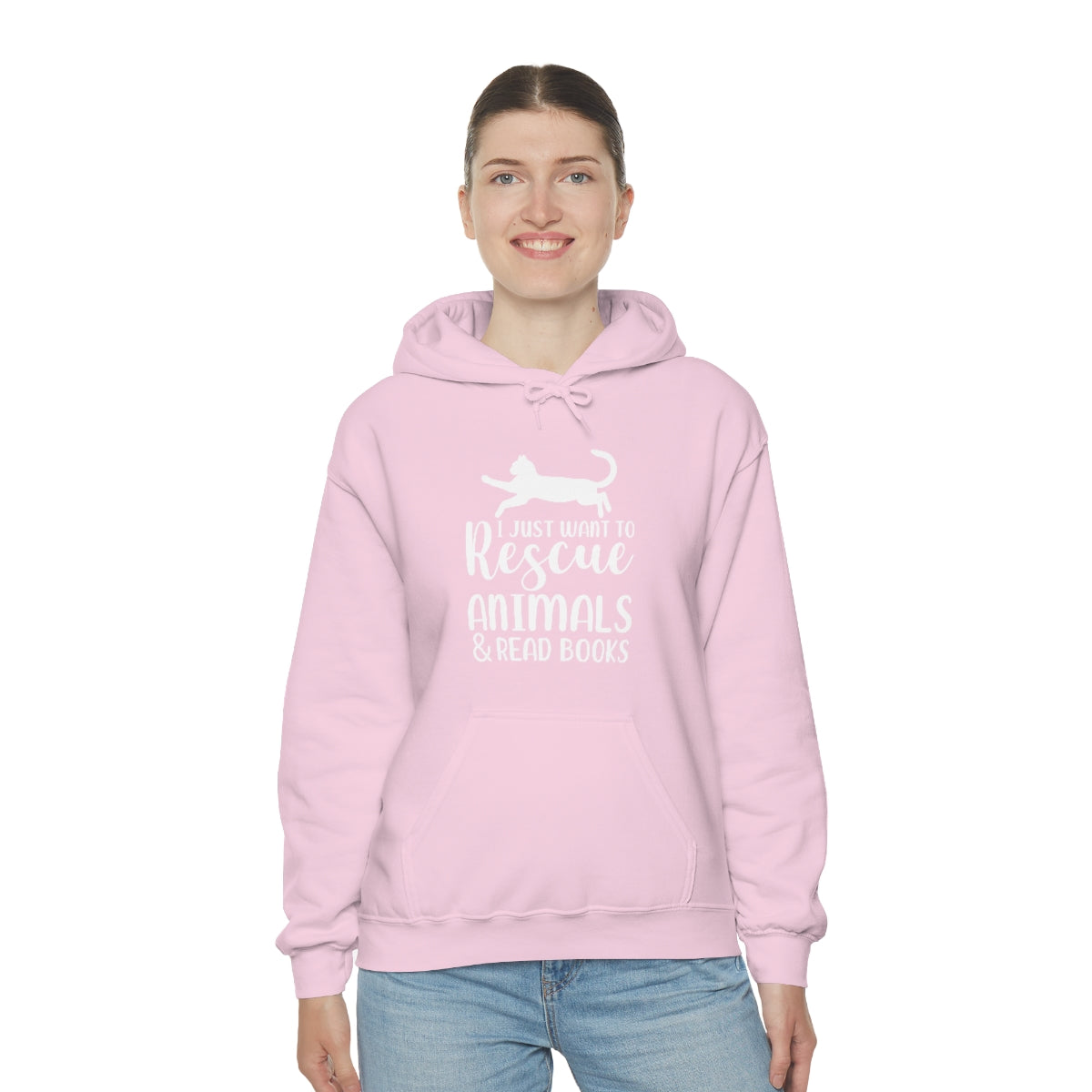 I Just Want to Rescue Animals and Read Books Unisex Heavy Blend™ Hoodie