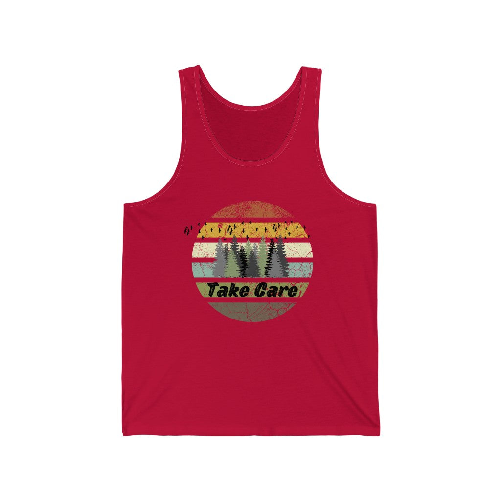 Take Care Hiking Camping Unisex Jersey Tank Top