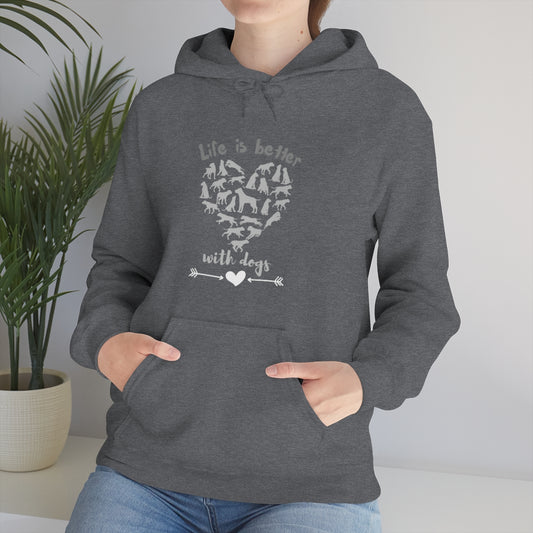 Life is Better With Dogs Cute Dog Lovers Gift Unisex Heavy Blend™ Hoodie