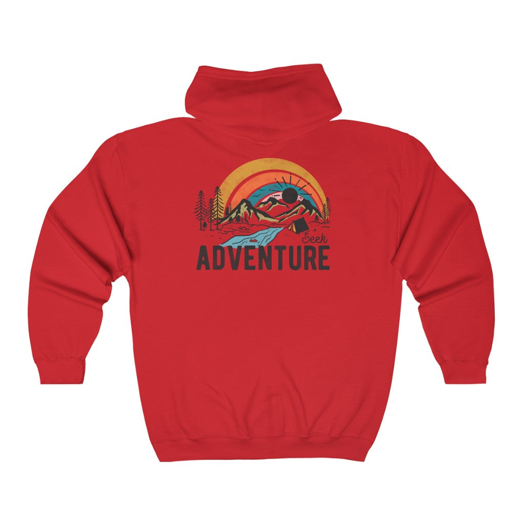 Seek Adventure Hiking Camping Lovers Unisex Heavy Blend™ Full Zip Hoodie