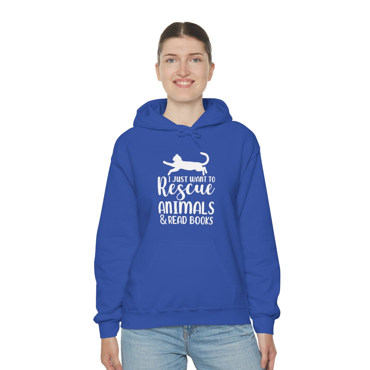 I Just Want to Rescue Animals and Read Books Unisex Heavy Blend™ Hoodie