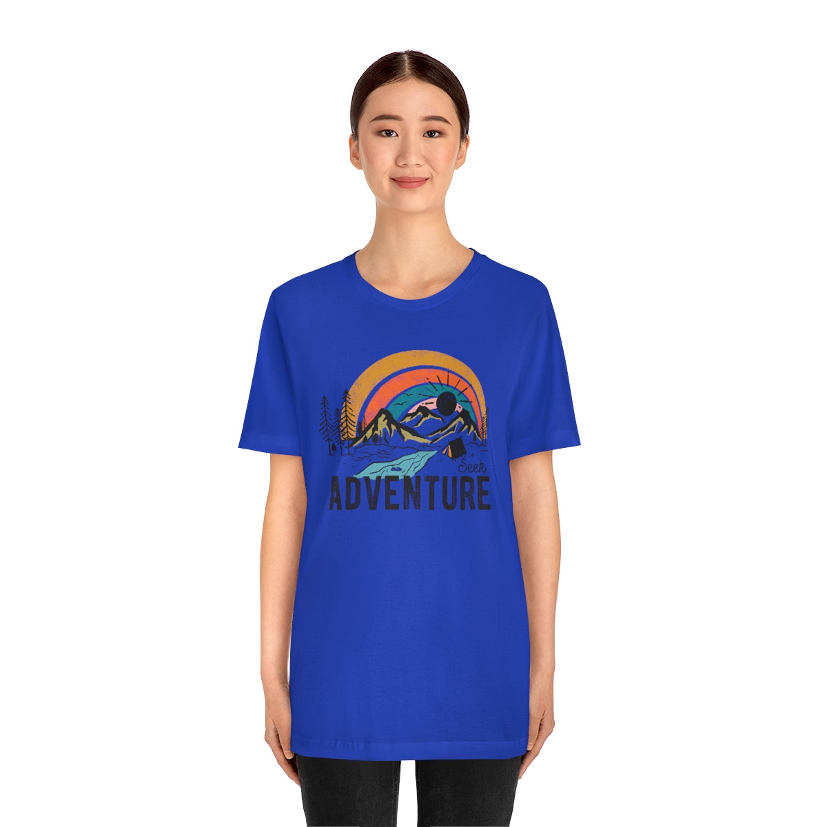 Seek Adventure Hiking Camping Lovers Unisex Jersey Short Sleeve T-Shirt