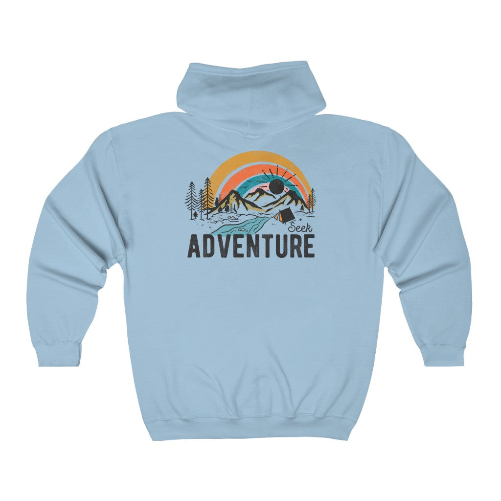 Seek Adventure Hiking Camping Lovers Unisex Heavy Blend™ Full Zip Hoodie