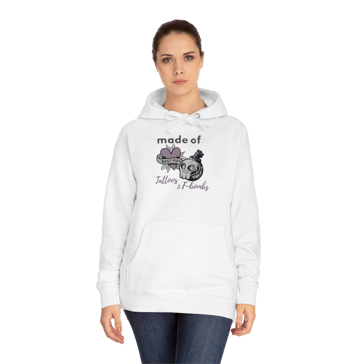 Made of Tattoos & F-Bombs Best Moms Mother's Day Gift Premium Unisex Fleece Hoodie