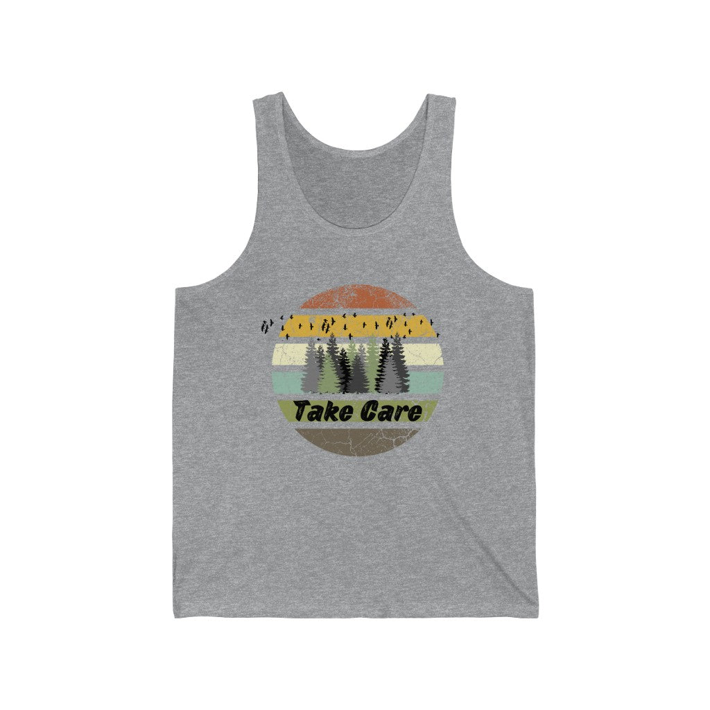 Take Care Hiking Camping Unisex Jersey Tank Top