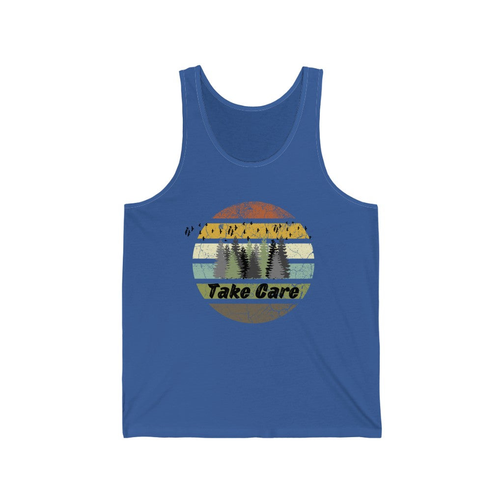 Take Care Hiking Camping Unisex Jersey Tank Top