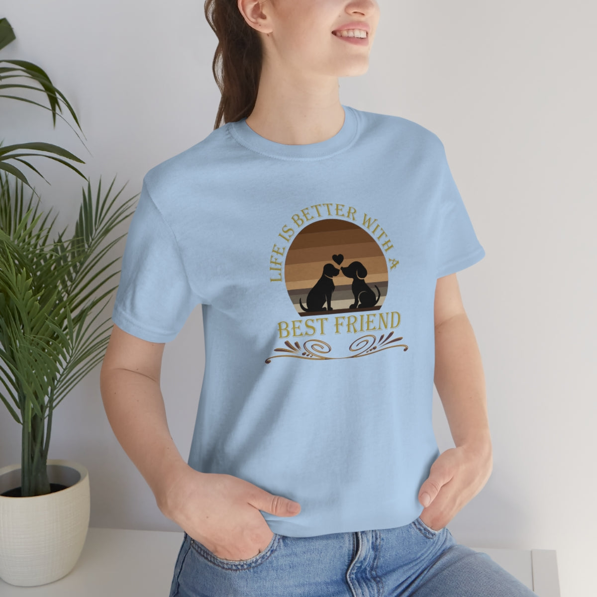 Life is Better With a Best Friend Animal Rescue Unisex Jersey Short Sleeve T-Shirt