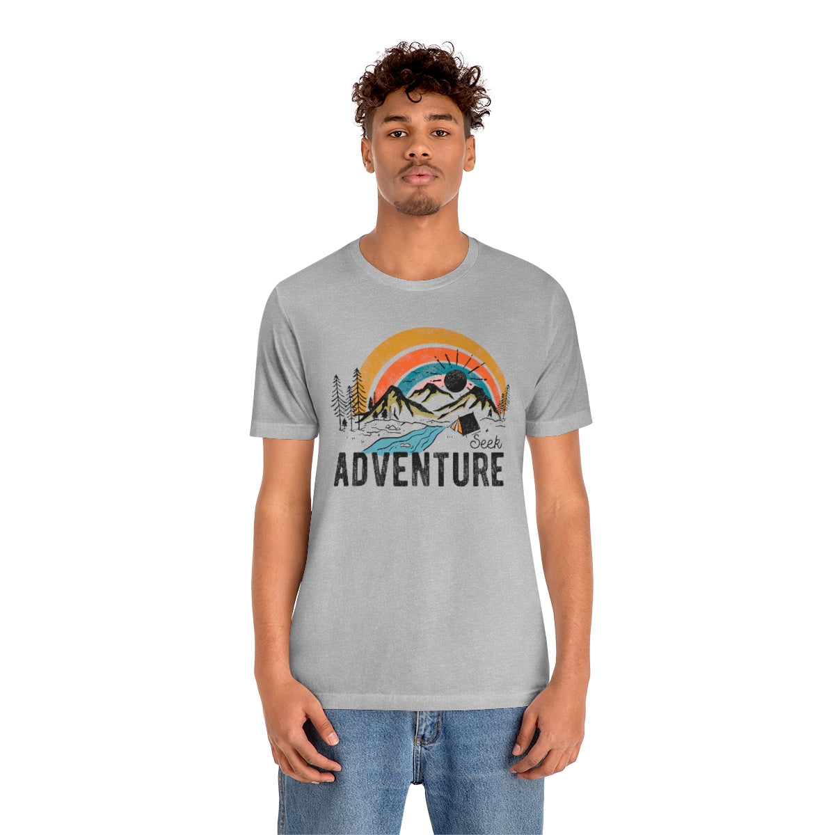 Seek Adventure Hiking Camping Lovers Unisex Jersey Short Sleeve T-Shirt