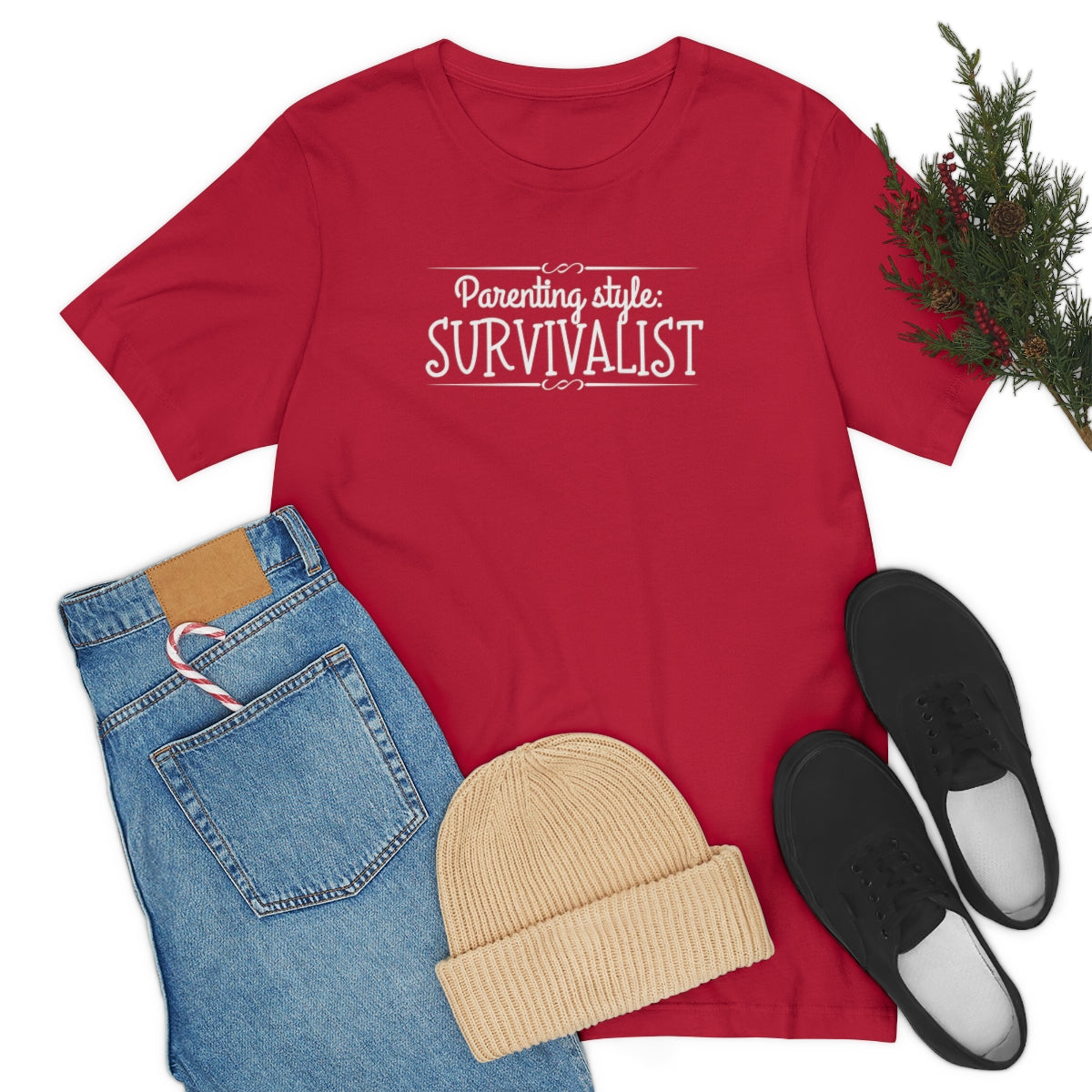 Parenting Style: Survivalist Funny Unisex Jersey Short Sleeve T-Shirt