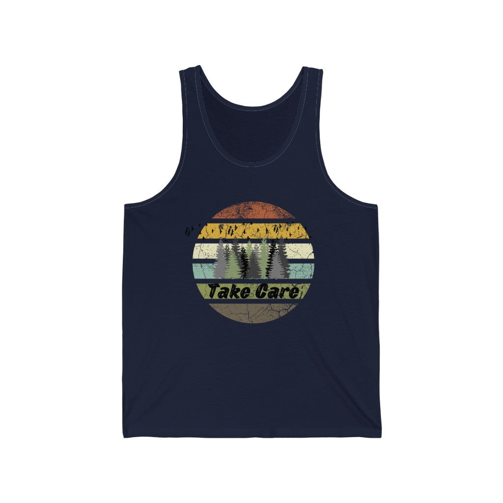 Take Care Hiking Camping Unisex Jersey Tank Top