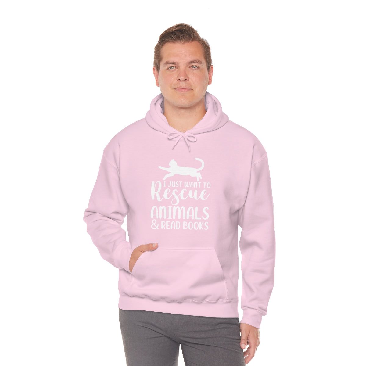 I Just Want to Rescue Animals and Read Books Unisex Heavy Blend™ Hoodie