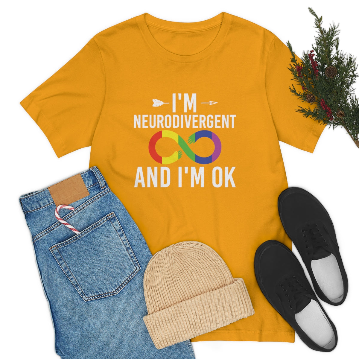 I'm Neurodivergent and I'm Ok Unisex Jersey Short Sleeve T-Shirt