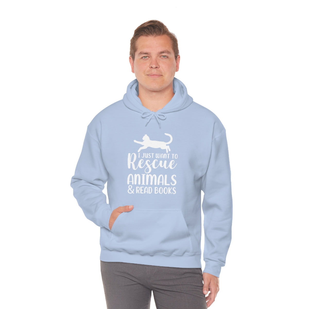 I Just Want to Rescue Animals and Read Books Unisex Heavy Blend™ Hoodie