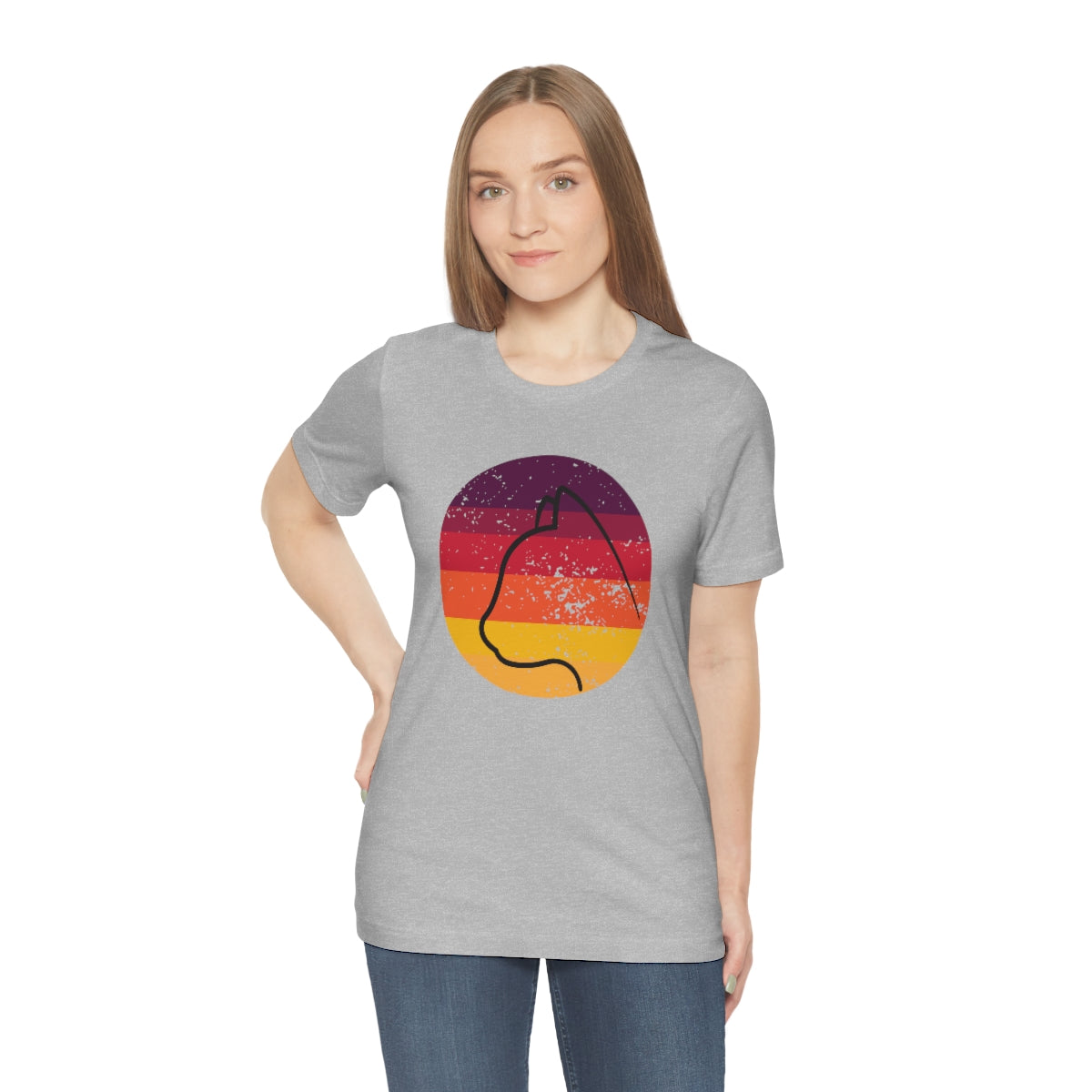 Vintage Sunset Cat Lovers Unisex Jersey Short Sleeve T-Shirt