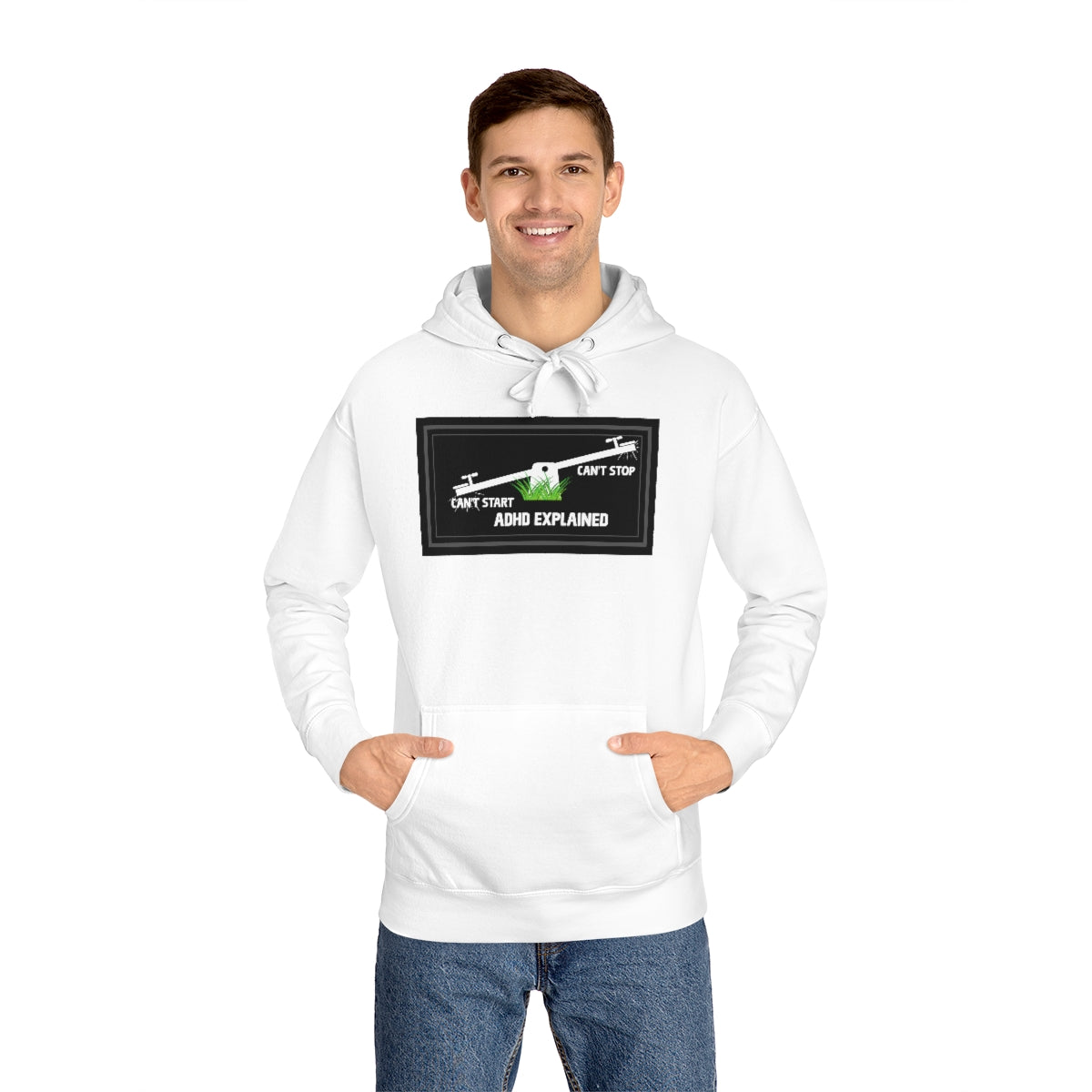 ADHD Explained Funny Premium Unisex Fleece Hoodie