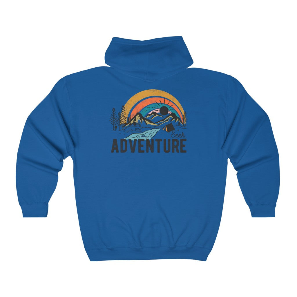 Seek Adventure Hiking Camping Lovers Unisex Heavy Blend™ Full Zip Hoodie