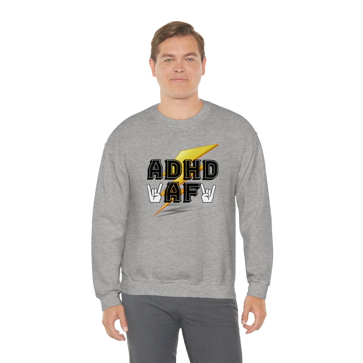 ADHD AF Lightening Bolt Unisex Crew Sweatshirt