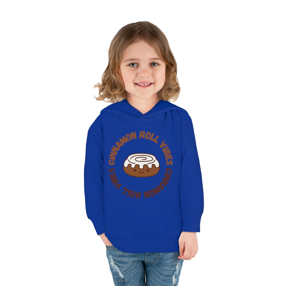 Cinnamon Roll Vibes Cute Toddler Pullover Fleece Hoodie