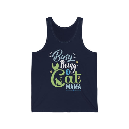 Busy Being a Cat Mama Unisex Jersey Tank Top