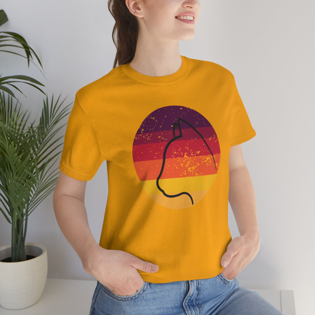 Vintage Sunset Cat Lovers Unisex Jersey Short Sleeve T-Shirt